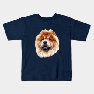 Chow Chow Fluffy Puppy Dog Head Kids T-Shirt